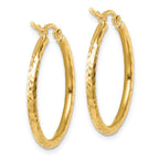 Leslie's 10k Diamond-cut 2mm Round Tube Hoop Earrings - Image 4