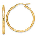 Leslie's 10k Diamond-cut 2mm Round Tube Hoop Earrings