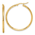 Leslie's 10k Diamond-cut 2mm Round Tube Hoop Earrings