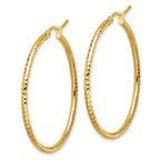 Leslie's 10k Diamond-cut 2mm Round Tube Hoop Earrings - Image 2