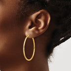 Leslie's 10k Diamond-cut 2mm Round Tube Hoop Earrings - Image 3