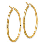 Leslie's 10k Diamond-cut 2mm Round Tube Hoop Earrings - Image 4