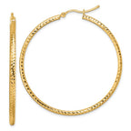 Leslie's 10k Diamond-cut 2mm Round Tube Hoop Earrings