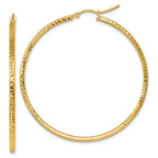 Leslie's 10k Diamond-cut 2mm Round Tube Hoop Earrings