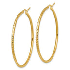 Leslie's 10k Diamond-cut 2mm Round Tube Hoop Earrings - Image 2
