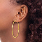 Leslie's 10k Diamond-cut 2mm Round Tube Hoop Earrings - Image 3