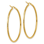 Leslie's 10k Diamond-cut 2mm Round Tube Hoop Earrings - Image 4