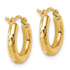 Leslie's 10k Diamond-cut 3mm Round Hoop Earrings - Image 4