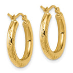 Leslie's 10k Diamond-cut 3mm Round Hoop Earrings - Image 4