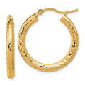 Leslie's 10k Diamond-cut 3mm Round Hoop Earrings