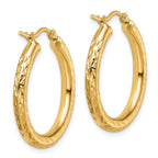 Leslie's 10k Diamond-cut 3mm Round Hoop Earrings - Image 4