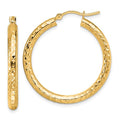 Leslie's 10k Diamond-cut 3mm Round Hoop Earrings