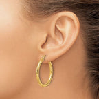 Leslie's 10k Diamond-cut 3mm Round Hoop Earrings - Image 3