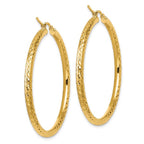 Leslie's 10k Diamond-cut 3mm Round Hoop Earrings - Image 4