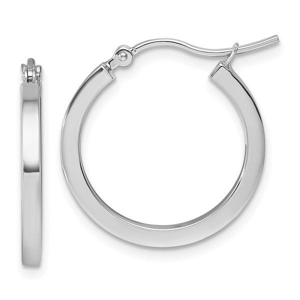 Leslie's 10k White Gold 2mm Square Tube Hoop Earrings