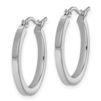 Leslie's 10k White Gold 2mm Square Tube Hoop Earrings - Image 2