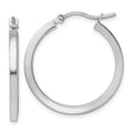 Leslie's 10k White Gold 2mm Square Tube Hoop Earrings