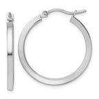 Leslie's 10k White Gold 2mm Square Tube Hoop Earrings