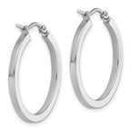 Leslie's 10k White Gold 2mm Square Tube Hoop Earrings - Image 4