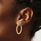 Leslie's 10k 2mm Square Tube Hoop Earrings - Image 3