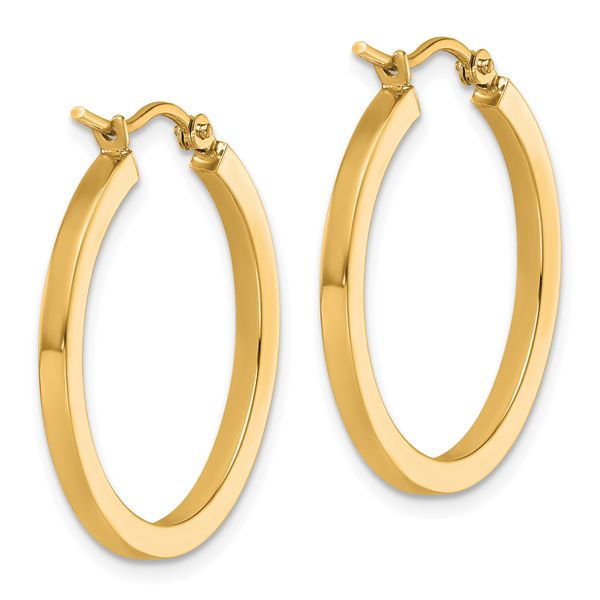 Leslie's 10k 2mm Square Tube Hoop Earrings - Image 4