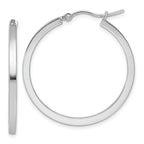 Leslie's 10k White Gold 2mm Square Tube Hoop Earrings
