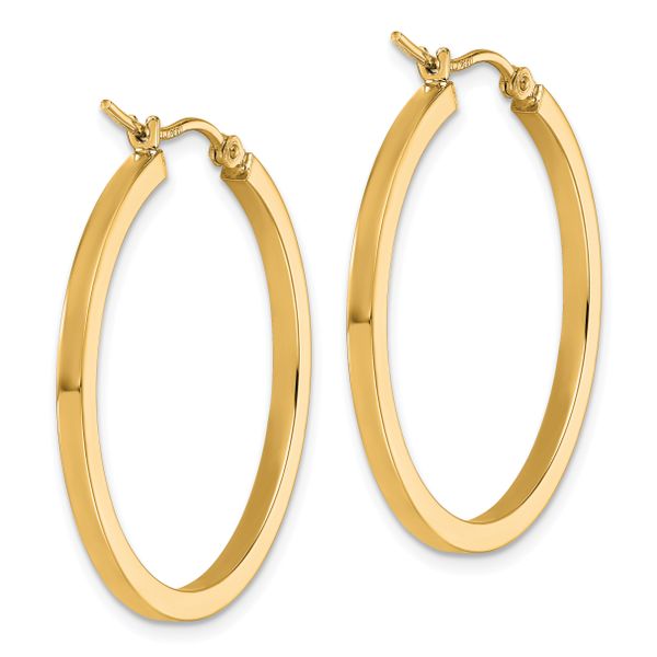 Leslie's 10k 2mm Square Tube Hoop Earrings - Image 4