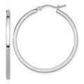 Leslie's 10k White Gold 2mm Square Tube Hoop Earrings