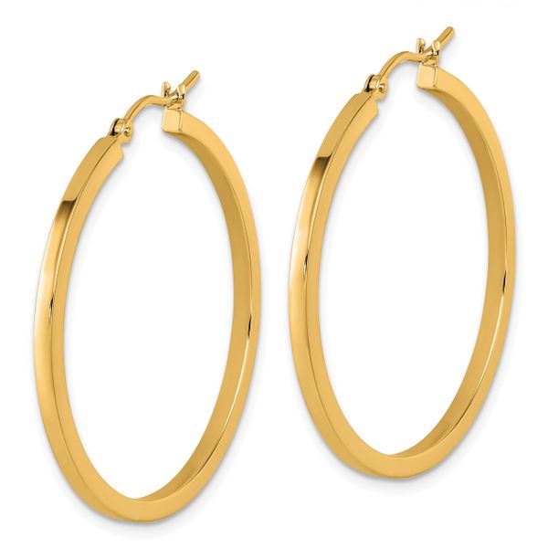 Leslie's 10k 2mm Square Tube Hoop Earrings - Image 2