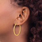 Leslie's 10k 2mm Square Tube Hoop Earrings - Image 3