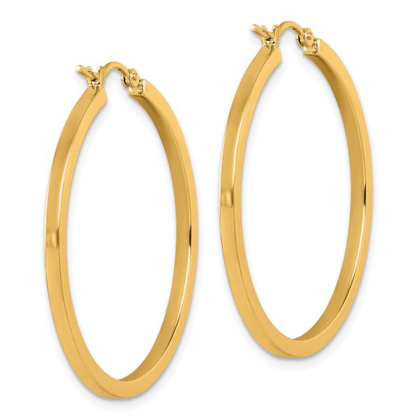 Leslie's 10k 2mm Square Tube Hoop Earrings - Image 4
