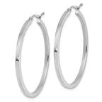Leslie's 10k White Gold 2mm Square Tube Hoop Earrings - Image 2