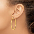 Leslie's 10k 2mm Square Tube Hoop Earrings - Image 3