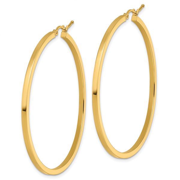 Leslie's 10k 2mm Square Tube Hoop Earrings - Image 2