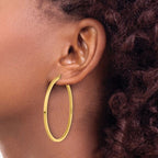 Leslie's 10k 2mm Square Tube Hoop Earrings - Image 3