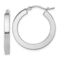 Leslie's 10k White Gold 3mm Polished Square Tube Hoop Earrings