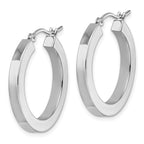 Leslie's 10k White Gold 3mm Polished Square Tube Hoop Earrings - Image 2