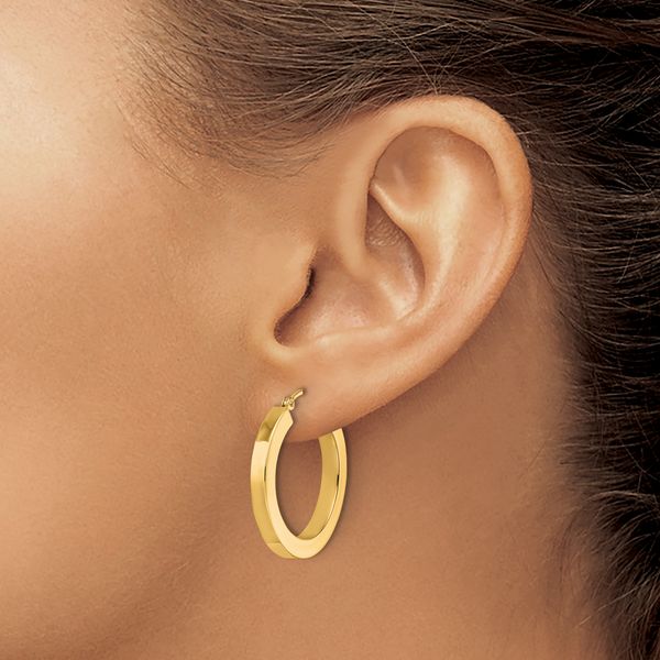 Leslie's 10k 3mm Polished Square Hoop Earrings - Image 3