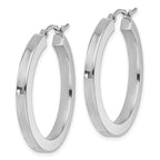 Leslie's 10k White Gold 3mm Polished Square Tube Hoop Earrings - Image 2