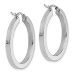 Leslie's 10k White Gold 3mm Polished Square Tube Hoop Earrings - Image 4