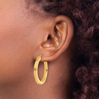 Leslie's 10k 3mm Polished Square Hoop Earrings - Image 3