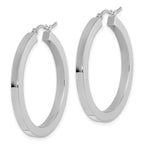 Leslie's 10k White Gold 3mm Polished Square Tube Hoop Earrings - Image 2