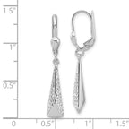 Leslie's 10K White Gold Polished/Textured Leverback Dangle Earrings - Image 4