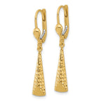 Leslie's 10K Polished and Textured Leverback Dangle Earrings - Image 2