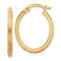 Leslie's 10K Polished and Textured Oval Hoop Earrings