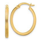Leslie's 10K Polished and Textured Oval Hoop Earrings