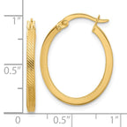 Leslie's 10K Polished and Textured Oval Hoop Earrings - Image 4