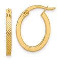 Leslie's 10K Polished and Textured Oval Hoop Earrings