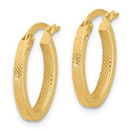 Leslie's 10K Polished and Textured Oval Hoop Earrings - Image 2