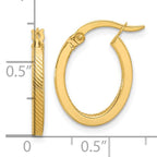 Leslie's 10K Polished and Textured Oval Hoop Earrings - Image 4